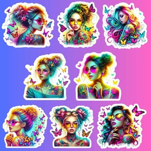 Tattoo zomer meisjes sticker set
