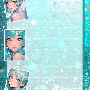 Sparkly Manga Girls A5 schrijfpapier 2