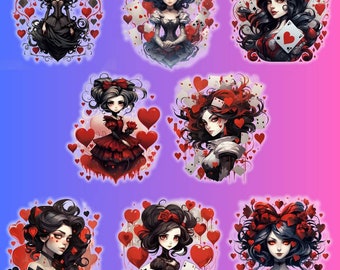 Queen of Hearts Sticker Set