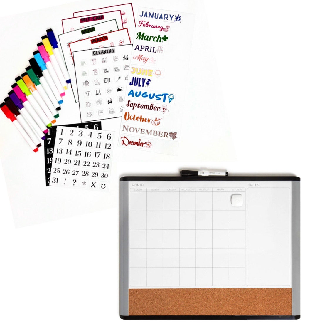calendar-magnet-set-with-whiteboard-calendar-included-etsy
