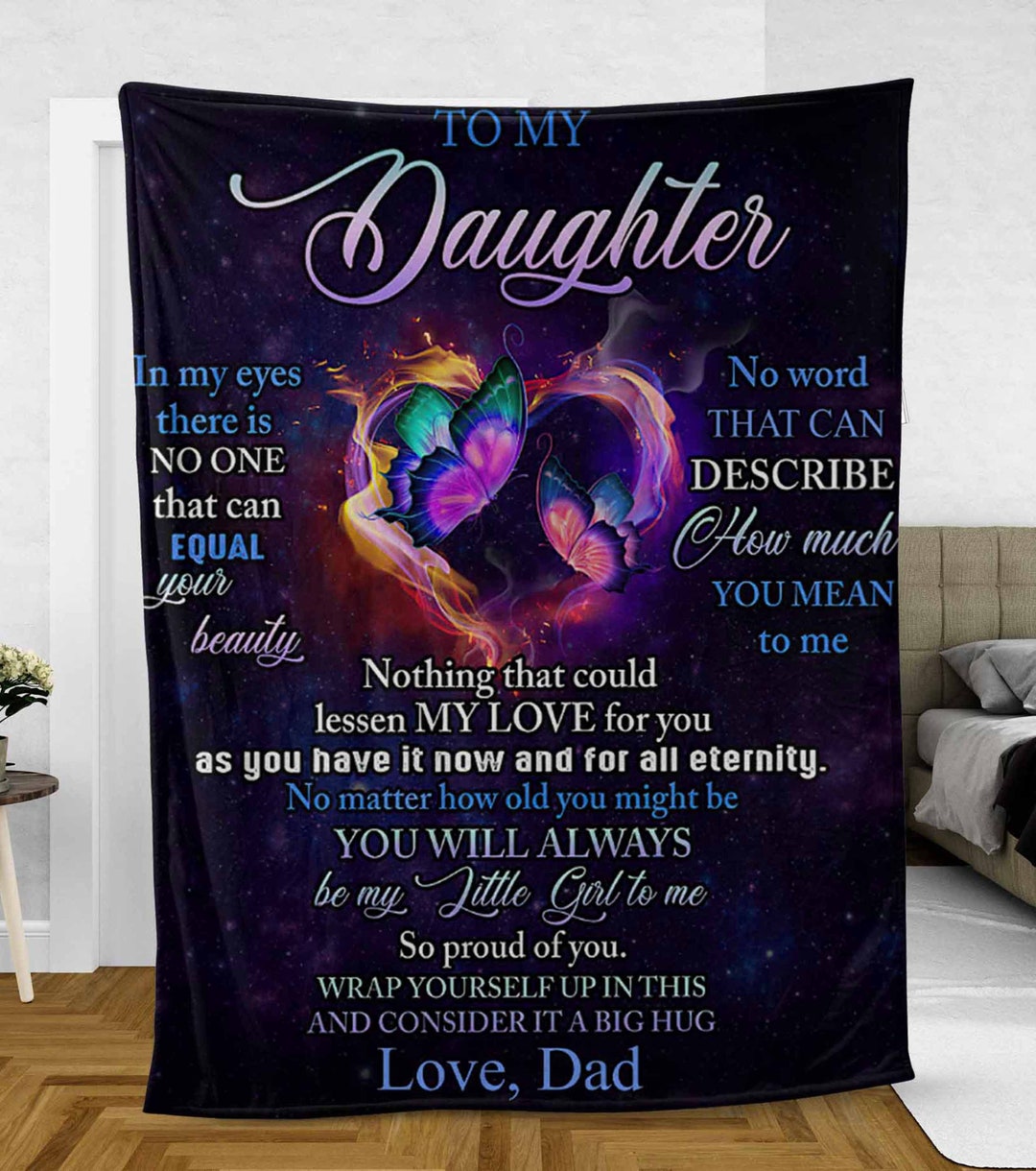 Personalized to My Daughter Fleece Sherpa Blanket With Name Etsy