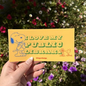 I Love My Public Library Snoopy Bumper Sticker