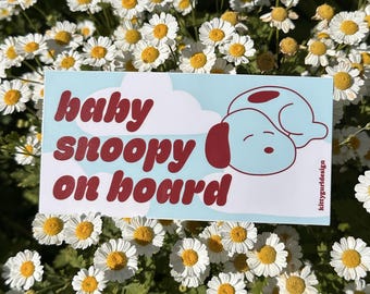 Baby Puppy on Board Bumper Sticker | Cutie Dog Car Decal