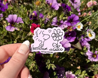 Little Birdie Flower Vinyl Sticker | Floral Nature Sticker | Waterproof