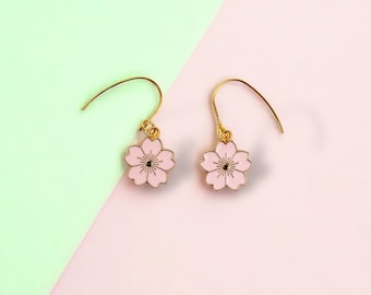 sakura earrings, cherry bloom earrings, spring earrings, spring jewelry, sakura accessories, pink earrings, flower earrings, spring gifts
