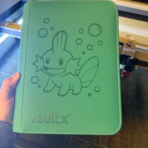 Engraved Blue Water Creature Vault X Binder – Laser Engraved Trading Card Album, Gift for Collectors, Vault X Binder, Trading Card Binder