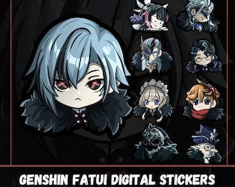 Pegatinas / Emotes digitales Genshin Fatui (Arlecchino, Columbina, Dottore, Childe, Sandrone, El Capitán, Pulcinella, Pierro, Pantalone)