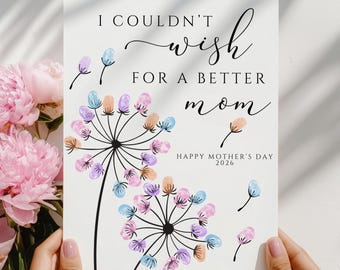 Mother's Day Fingerprint Printable, DIY Gift for Mom, Gift for Mom, Mother's Day Printable, Mother's Day Gift, Mothers Day Craft Activity