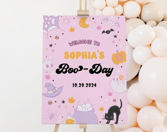 Halloween Birthday Welcome Sign, Spooky Party Sign, Halloween Party Decorations, Girly Halloween, Boo-Day, Spooktacular, Ghost, Halloween