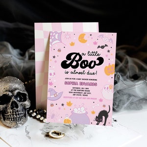 A Little Boo is Almost Due, Halloween Baby Shower Invite, A Little Boo Baby Shower Invite, Ghost Spooktacular Digital, Editable, Halloween