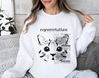 Repurtation Sweatshirt,  Albums Sweatshirt, Cat Sweatshirt, Music Lover Sweatshirt, Cat Lover Gift