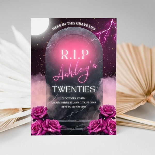 RIP to my 20s Invite, 30th Birthday Invitation, Editable Template, Death to my Youth 30th Birthday, Death to my twenties invite, Digital