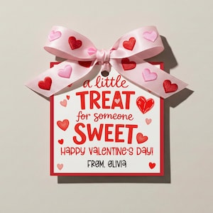 Printable Valentine's Day Tag, Sweet Treat Tag, Kids Valentine's Day, Classroom Teacher Gift Tag, Employee Gift, Editable Valentine Tags
