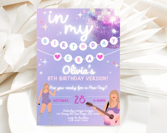 Self Editable Digital Birthday Invitation, Ts Birthday Invite, Eras Party Invite, Eras Birthday Party Invitation, In My Birthday Era