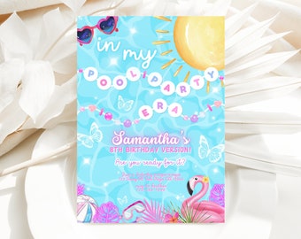 Self Editable Pool Party Invite, In my Pool Party Era, Eras Party Decorations, Beach Invite, Summer Birthday Invite, Pool Party Birthday