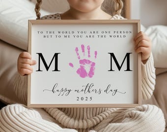 Mother&#39;s Day Handprint Printable, DIY Craft Gift for Mom, Gift for Mom, Mother&#39;s Day Printable, Digital Download, Mothers Day Craft Activity