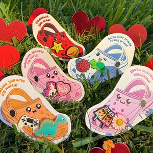 Schuh Charm Valentine zum Ausdrucken, Clog Schuh Kinder Valentine, Klassenzimmer Valentines, Schule Valentines Day, Instant Download Valentinstag Karten