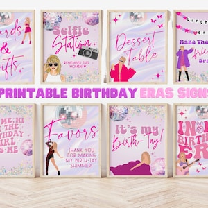 Printable Eras Birthday Poster, Digital TS Birthday Bundle, It's me Hi birthday invite, Eras Birthday Signs, Party Favors, Party Signs, 8x10