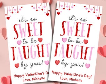 Editable Valentine Gift Tags for Teacher, Valentine Teacher Gift, Printable Classroom Valentines, Teacher Appreciation Gift Tag, Thank you