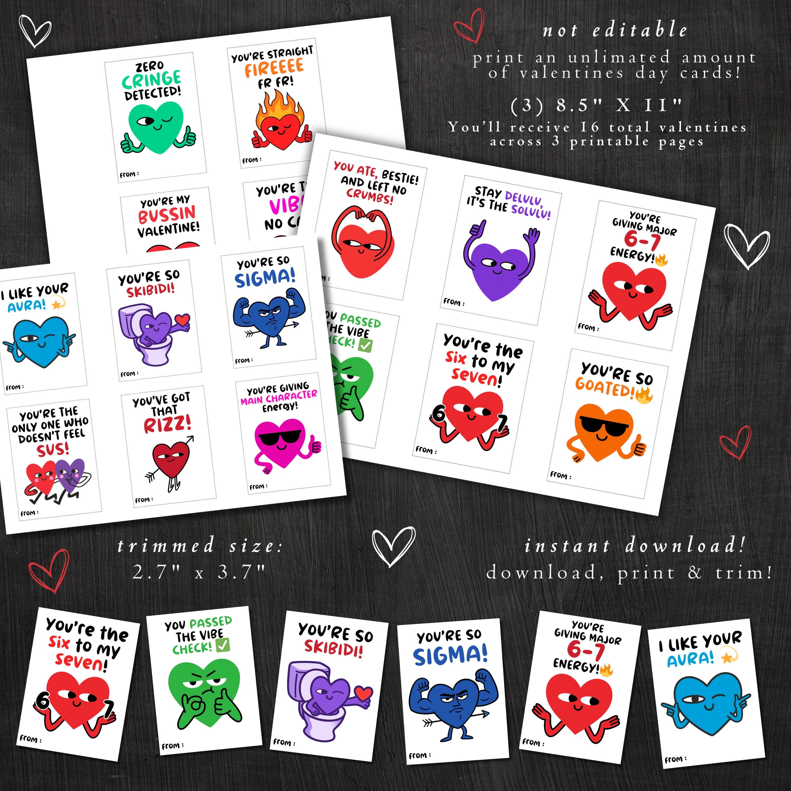 67 Slang Valentine Cards for Kids | Funny Classroom Valentines | Six ...