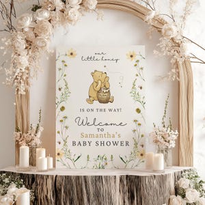 Classic Winnie-the-Pooh Baby Shower Bundle, Winnie Pooh Gender Neutral Baby Shower, Little Honey, Floral, Spring, Wildflower image 5