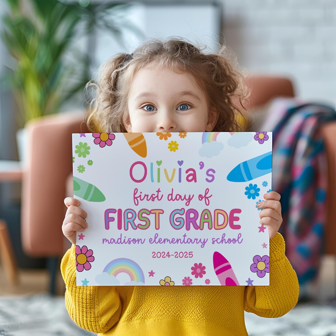First Day of First Grade Printable Sign, 8x10 Editable, Instant Digital ...