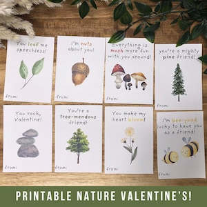 Tarjetas de San Valentín con motivos de la naturaleza, divertidos juegos de palabras para imprimir en el aula, San Valentín escolar con motivos forestales, San Valentín para niños, juegos de palabras con árboles