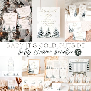 Christmas Baby Shower Bundle, Baby it&#39;s Cold Outside Baby Bundle, Winter Baby Shower Bundle, Winter Wonderland Baby Shower, Holiday, Xmas