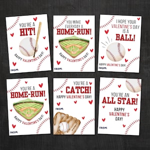 Biglietti di San Valentino di baseball, biglietti di San Valentino All Star, biglietti di San Valentino stampabili per bambini in classe, San Valentino per ragazzi sportivi