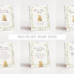 Classic Winnie-the-Pooh Baby Shower Bundle, Winnie Pooh Gender Neutral Baby Shower, Little Honey, Floral, Spring, Wildflower image 6