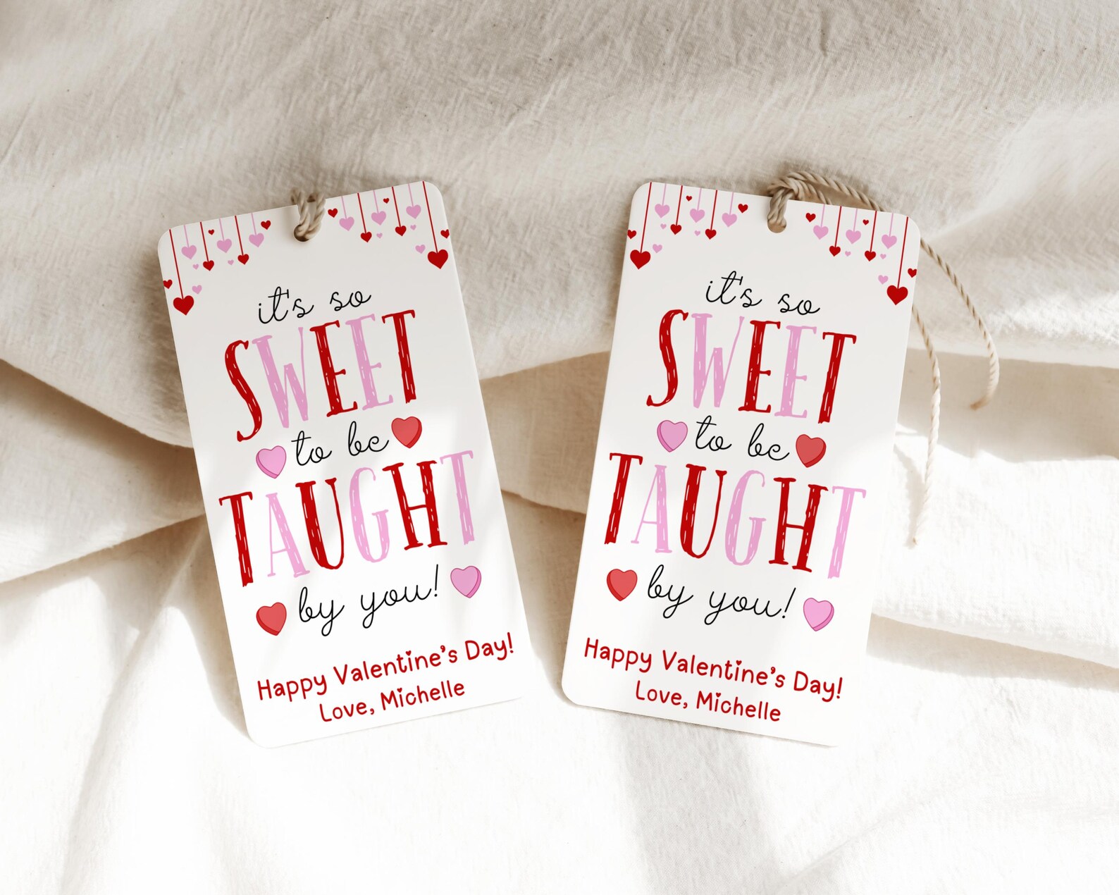 Editable Valentine Gift Tags for Teacher, Valentine Teacher Gift ...