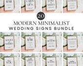 Minimalist Wedding Sign Bundle, Modern Wedding Signage Bundle, Reception Sign Bundle, Wedding Table Signs Template Package, Wedding Sign Set