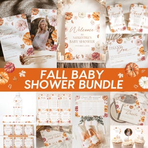 Little Pumpkin Baby Shower Bundle, Fall Pumpkin Baby Shower Invitation, Autumn Baby shower, Pumpkin Baby Shower Decorations, Halloween Baby