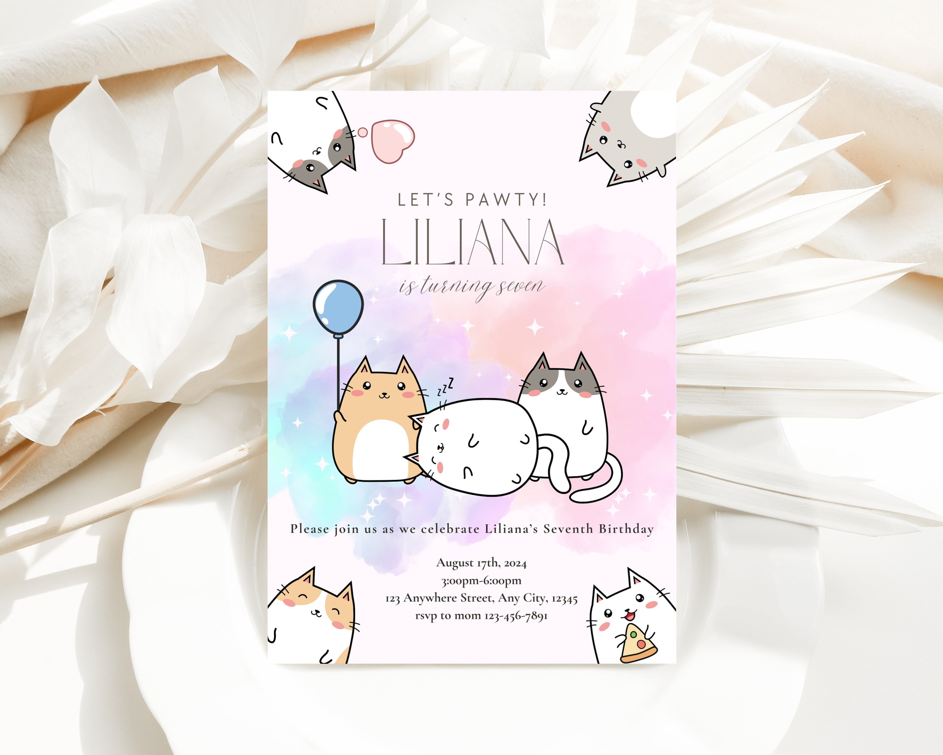 Pusheen Invitation