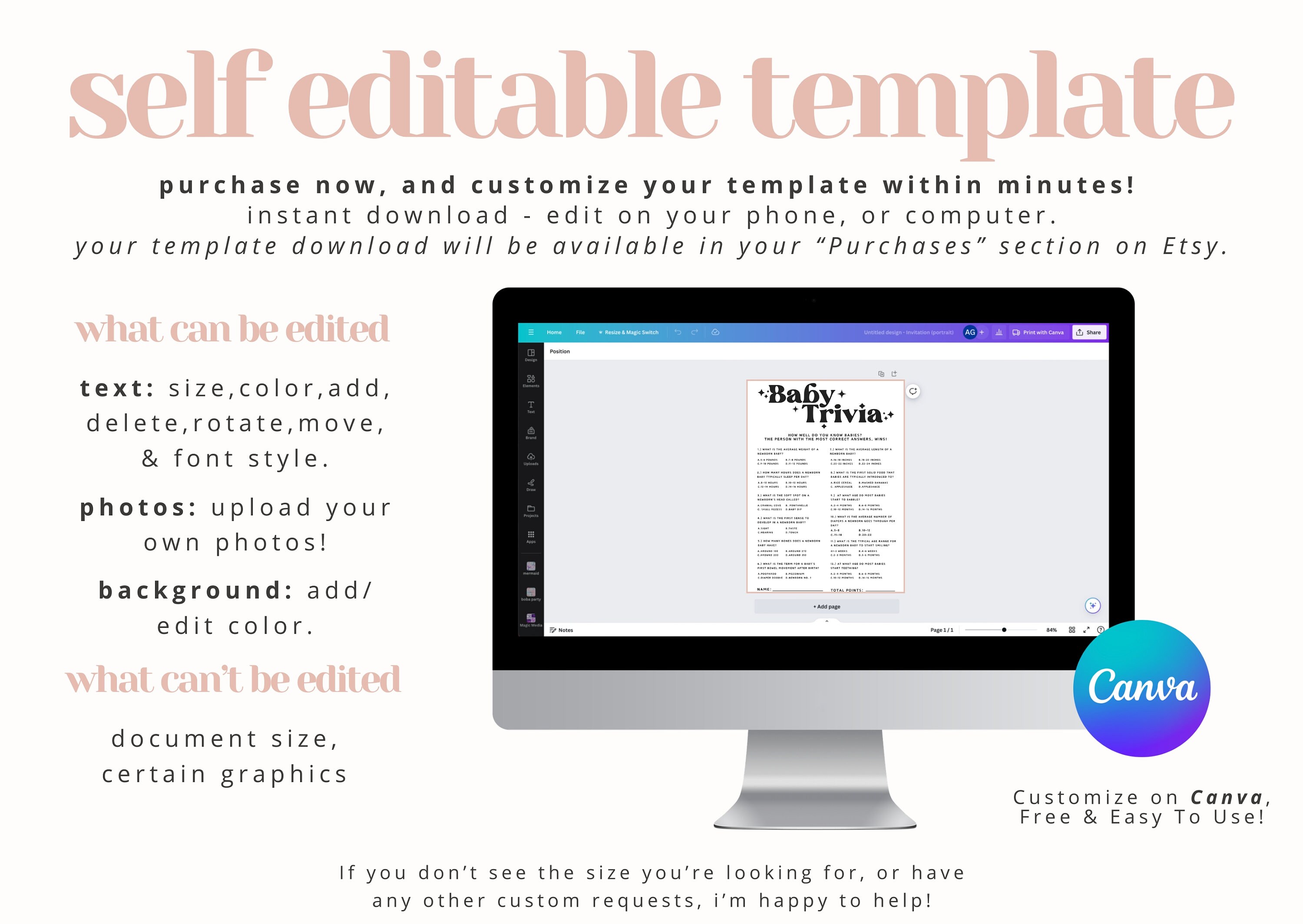 Baby Shower Trivia Game, Printable Baby Shower Games, Baby Shower ...