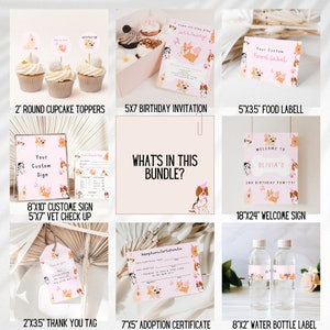 Lets Pawty Digital Template Bundle, Printable Puppy Party Decor, DOG ...