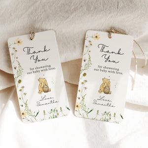 Classic Winnie-the-Pooh Baby Shower Bundle, Winnie Pooh Gender Neutral Baby Shower, Little Honey, Floral, Spring, Wildflower image 8