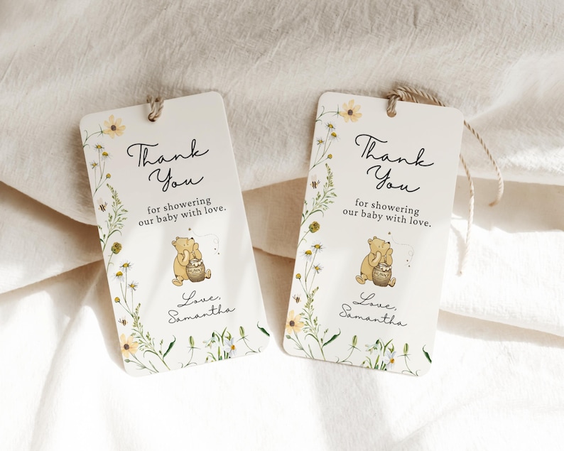 Classic Winnie-the-Pooh Baby Shower Bundle, Winnie Pooh Gender Neutral Baby Shower, Little Honey, Floral, Spring, Wildflower image 8