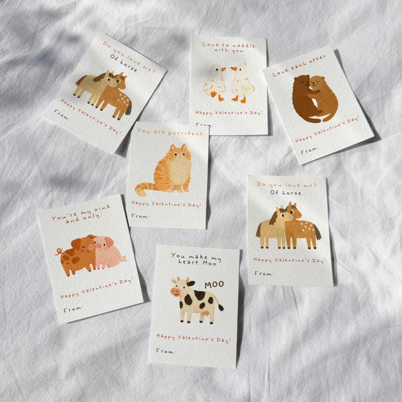 Animal Valentine's Day Cards, Pun Jokes Valentines Cards, Printable ...