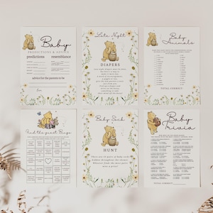 Classic Winnie-the-Pooh Baby Shower Bundle, Winnie Pooh Gender Neutral Baby Shower, Little Honey, Floral, Spring, Wildflower image 7