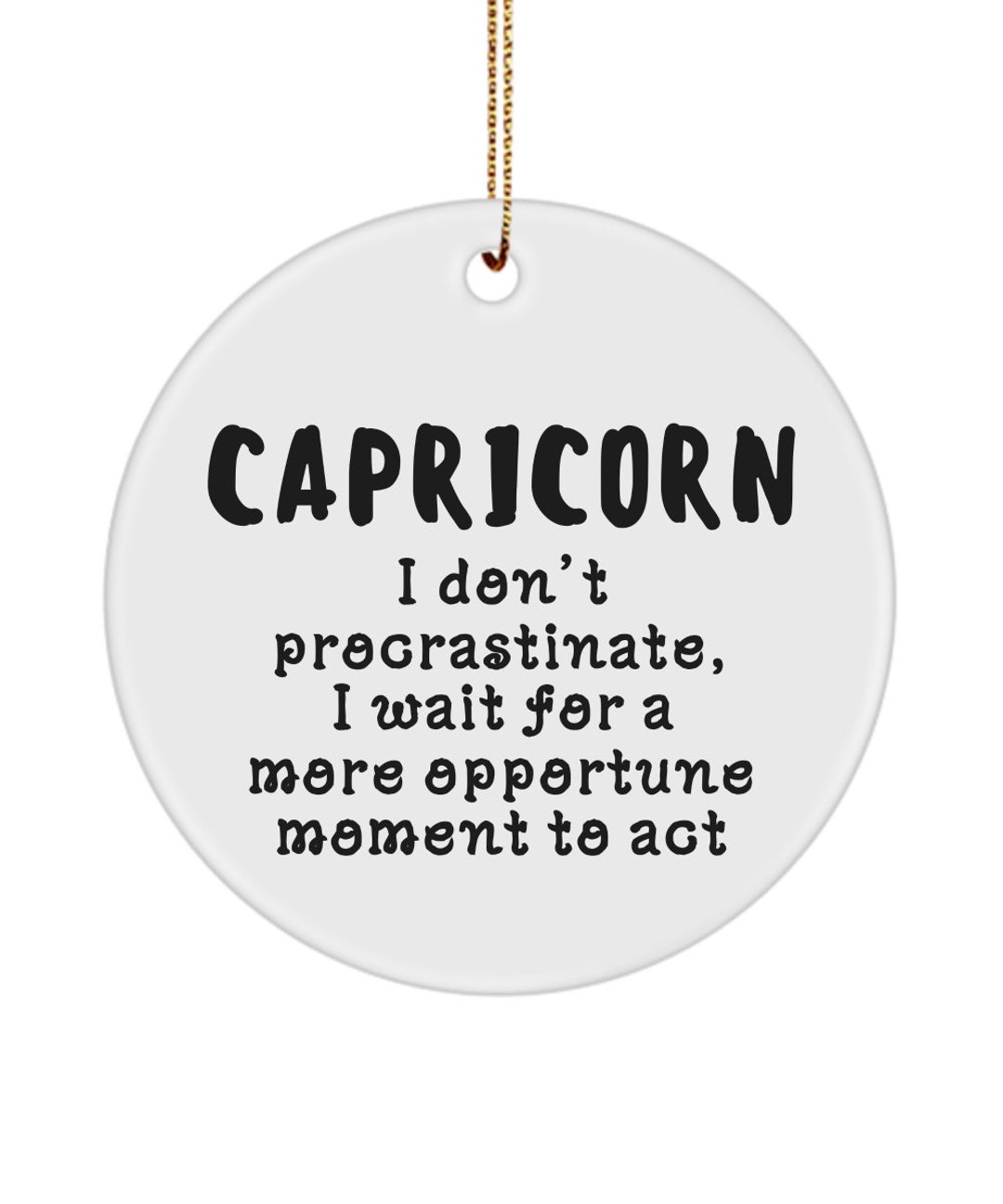 Capricorn Ornament Gift Ideas for Horoscope Zodiac Sign Funny Novelty