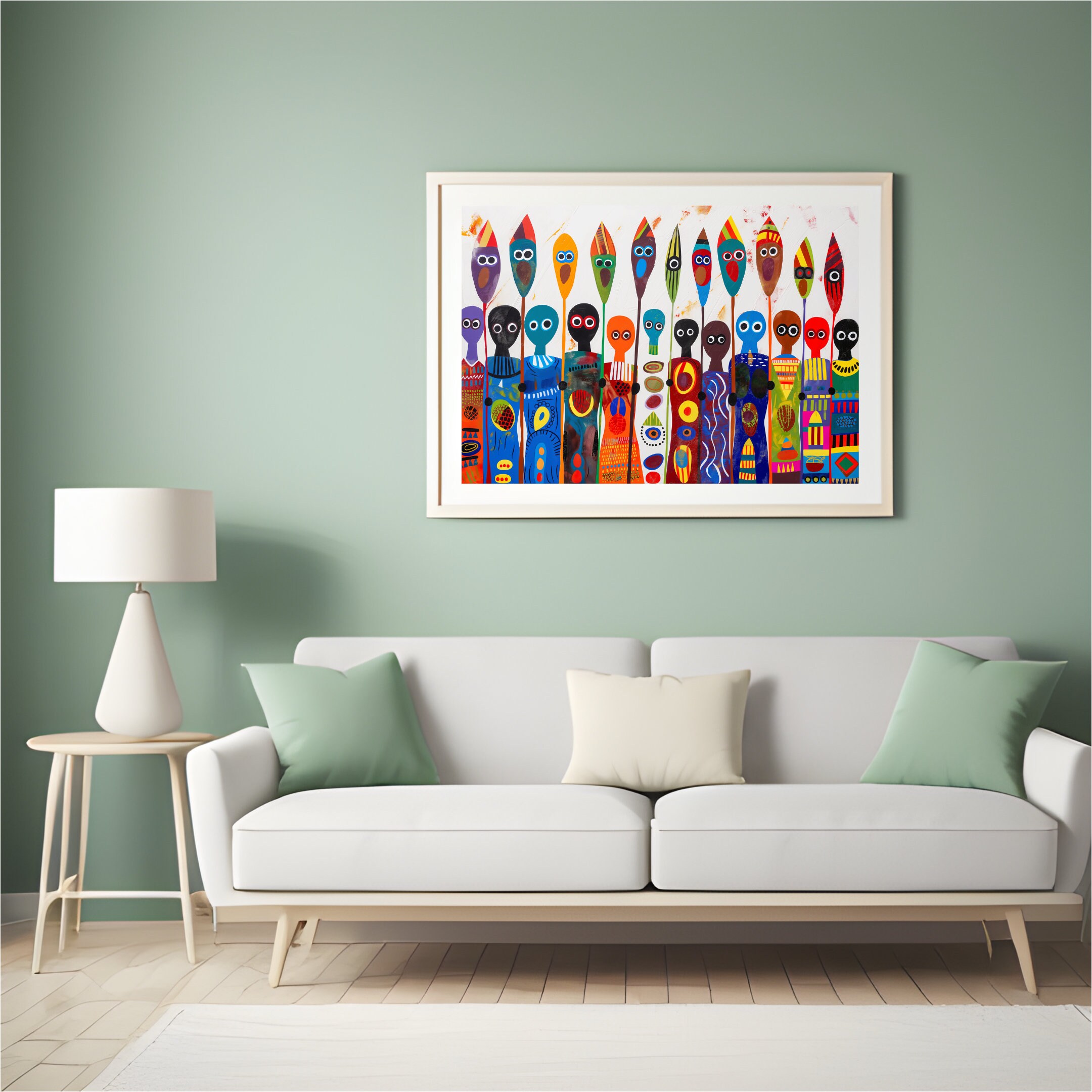 Vibrant Abstract African Masks Digital Art, Colorful Cultural Prints ...