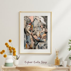 Fragmented Soul Abstract Face Art, Modern Expressionist Digital Printable, Vibrant Wall Decor, Instant Home Art Download