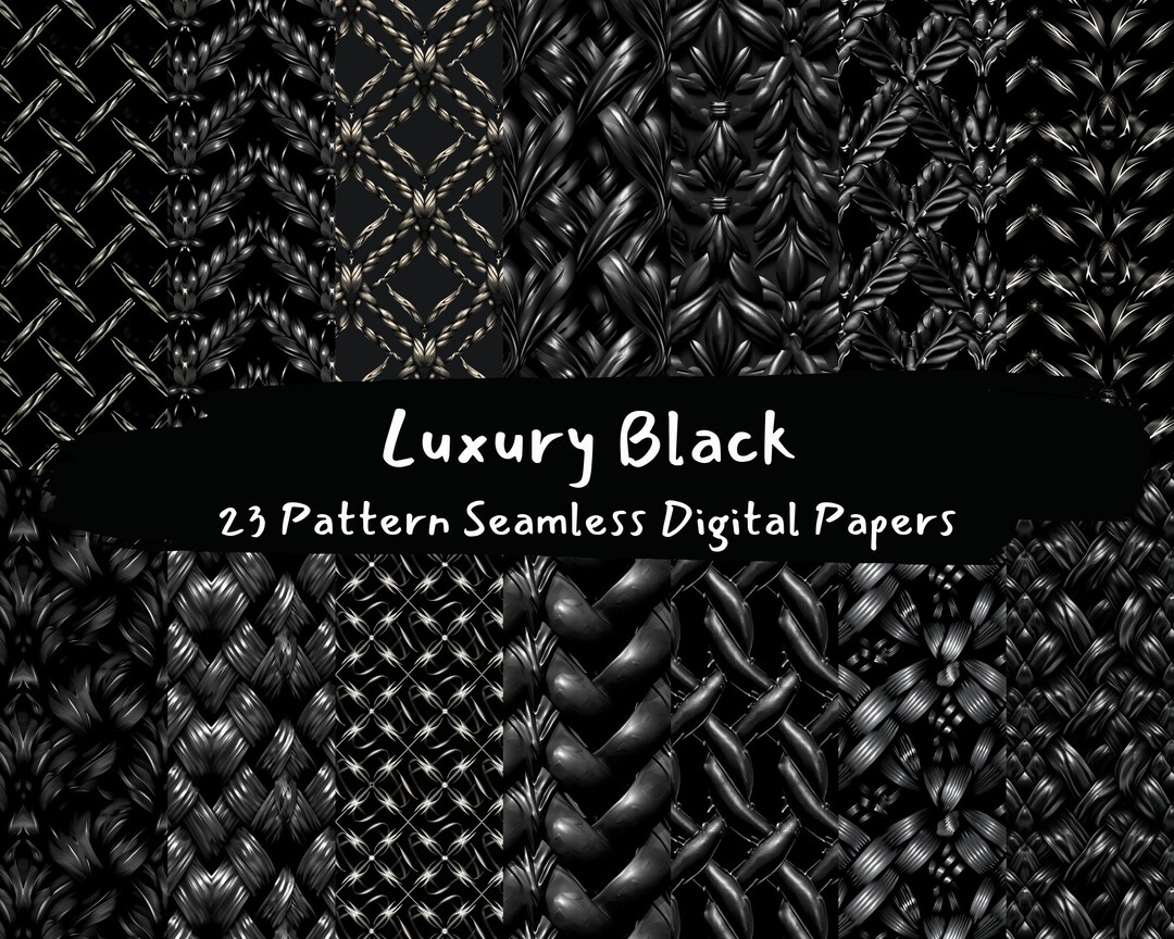 Luxury Black Pattern Seamless Digital Papers - Printable Scrapbook ...
