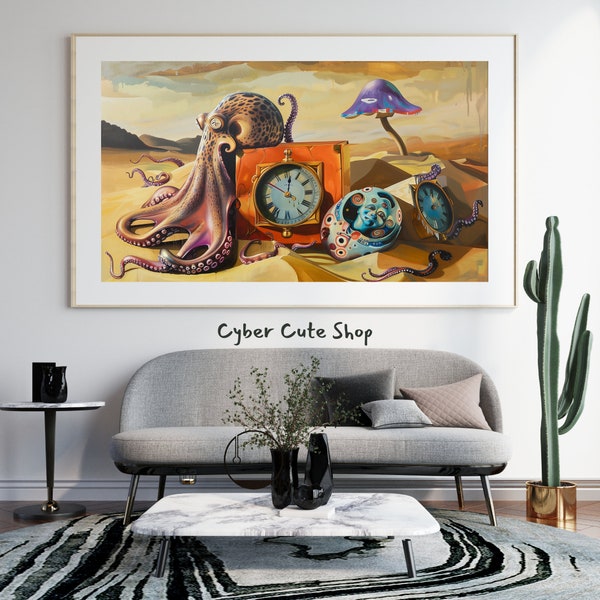 Surreal Time: Inspired by Dalí's Melting Clocks - DIGITAL Art, PRINTABLE Digital Download, Instant Download for Personal Use