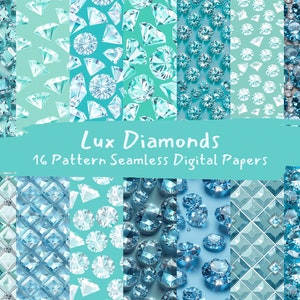 Lux Diamonds Pattern Seamless Digital Papers - printable scrapbook paper instant download, commercial use, 300dpi