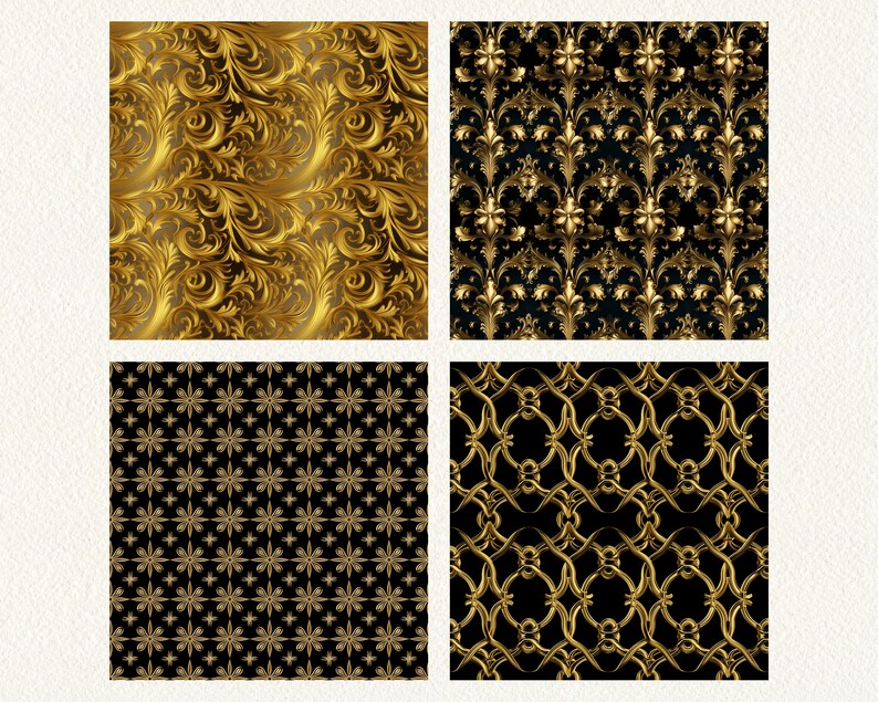 Luxury Gold Pattern Seamless Digital Papers - Tile Patterns Printable ...