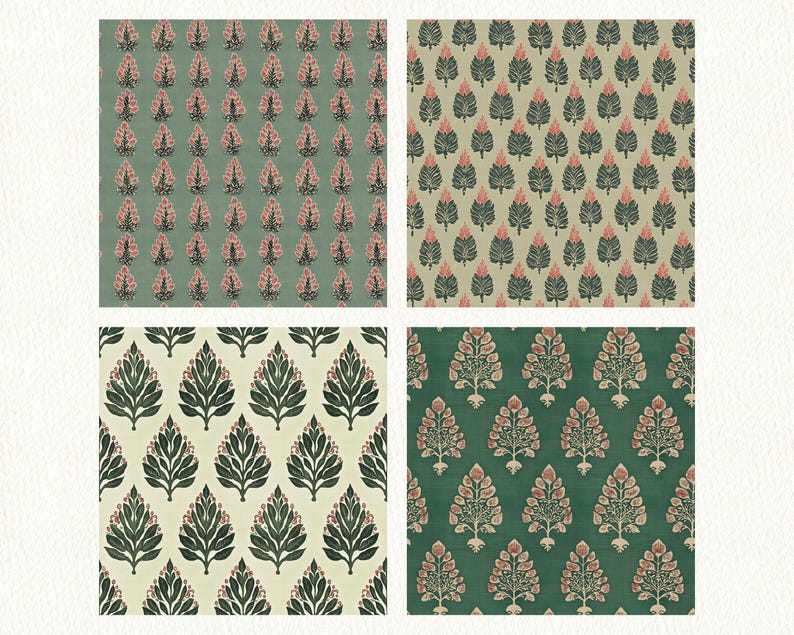 Sage Pattern Sample Indian Sage Pattern Seamless Digital Papers - Printable Scrapbook Paper ...
