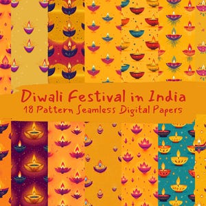 Diwali Festival in India Pattern Seamless Digital Papers - printable scrapbook paper png instant download commercial use 300dpi