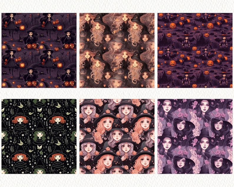Bewitched Pattern Seamless Digital Papers - Tile Patterns Printable ...